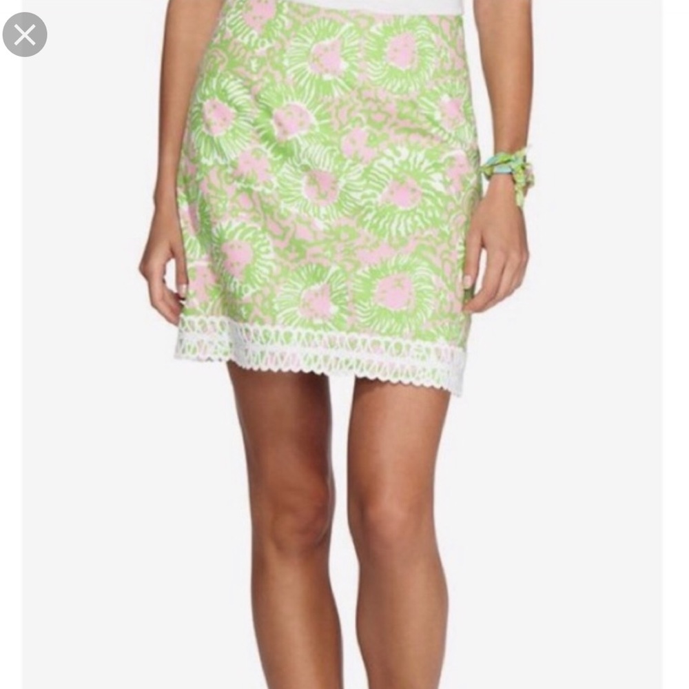 Lilly Pulitzer green sunny side lion skirt size 0 - Picture 2 of 9